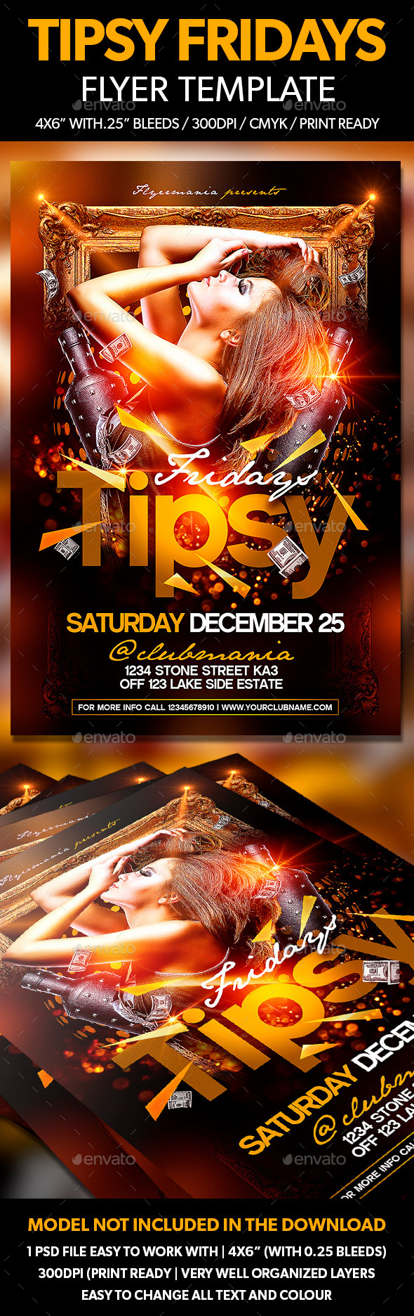 Tipsy Fridays Flyer Template - Flyers Print Templates
