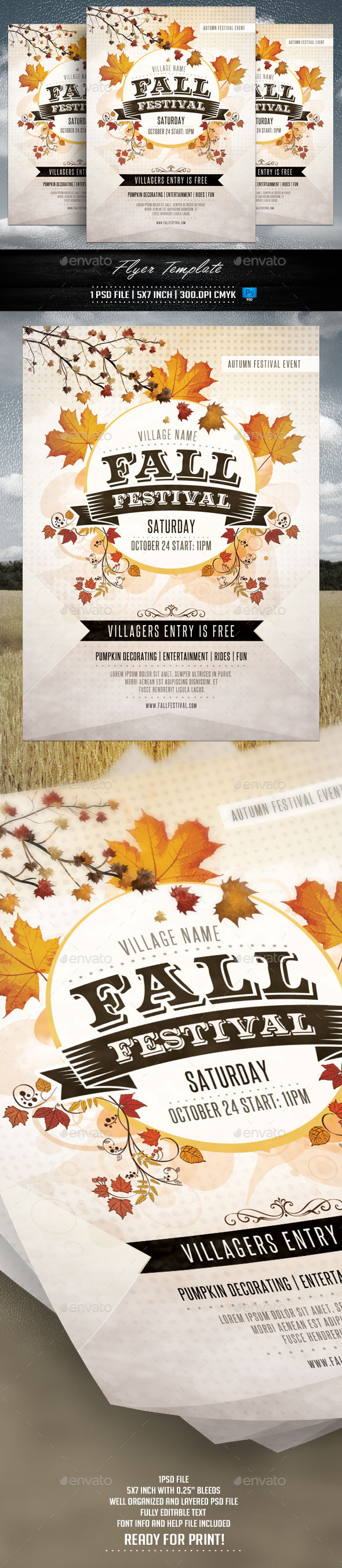 Fall Festival Flyer Template - Events Flyers