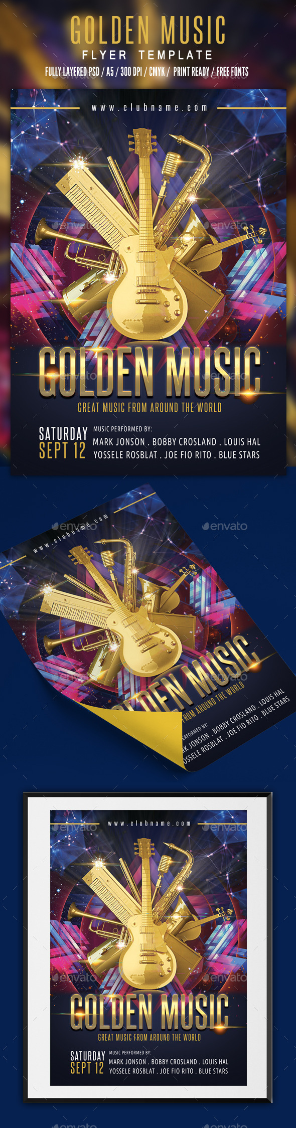 Golden Music Flyer Template - Events Flyers