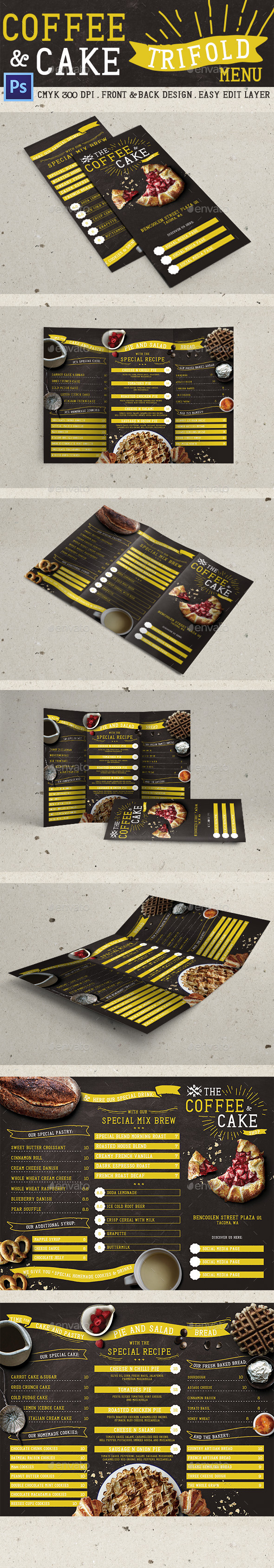 Blackboard Trifold Coffee Shop Menu Blackboard Trifold Coffee Shop Menu