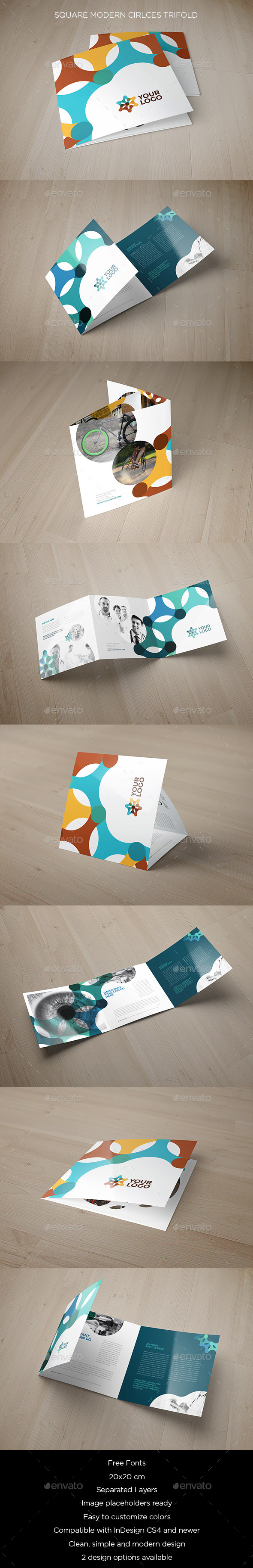 Square Modern Circles Trifold Square Modern Circles Trifold