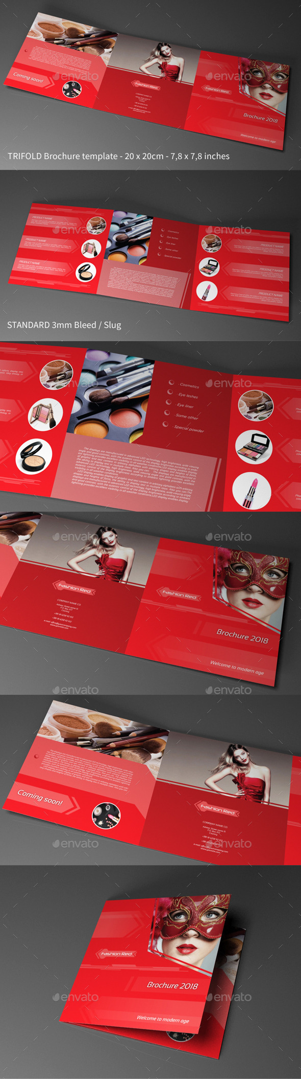 Indesign Trifold Brochure Fashion Red Indesign Trifold Brochure Fashion Red