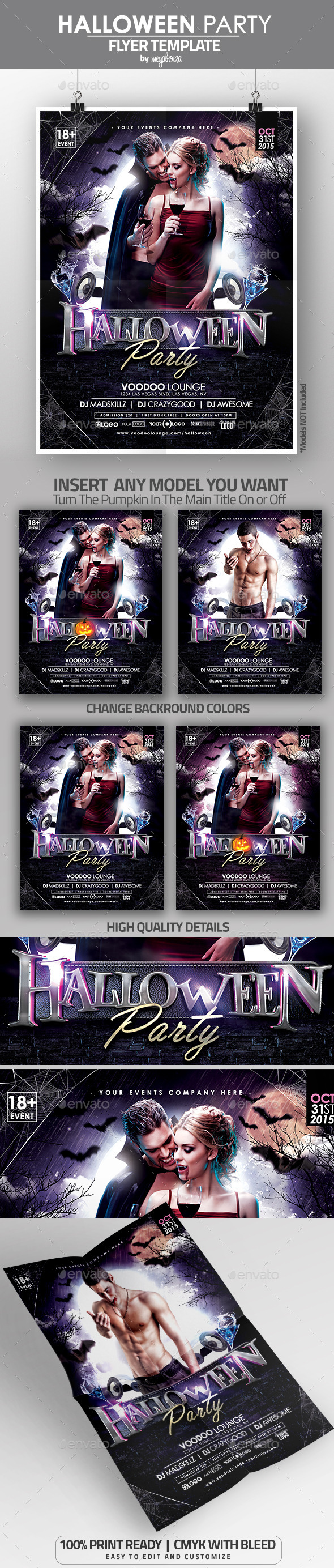 Halloween Party Flyer / Poster Template - Clubs & Parties Events