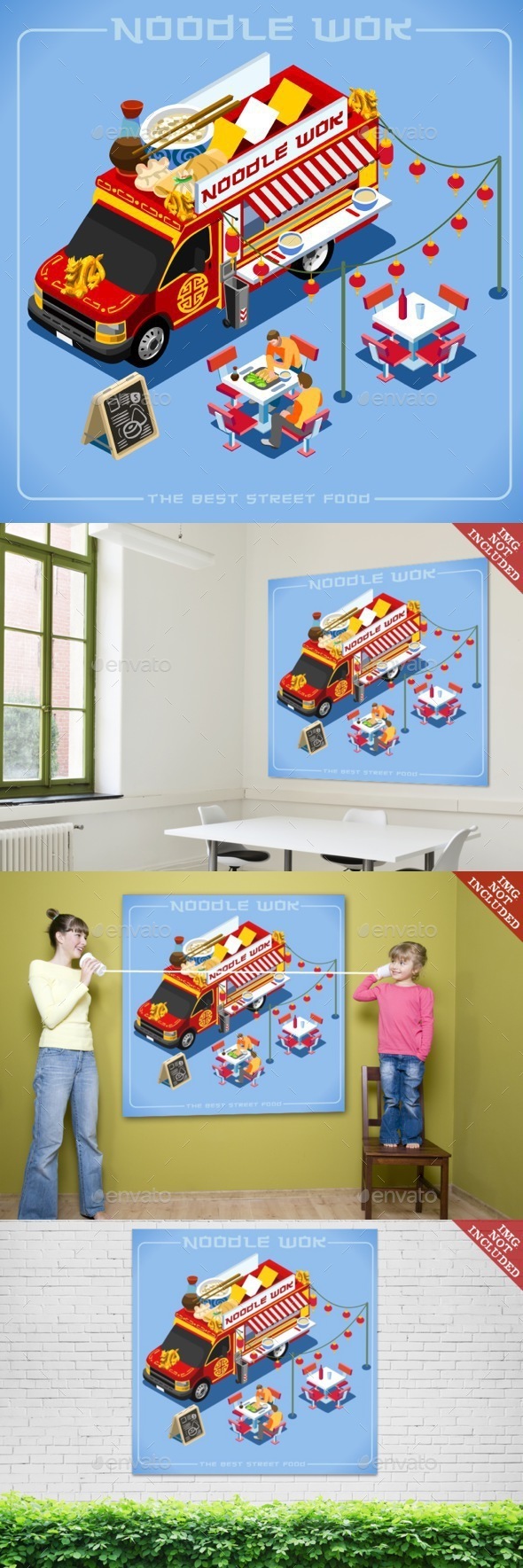 Food Truck 08 Vehicle Isometric - Food Objects