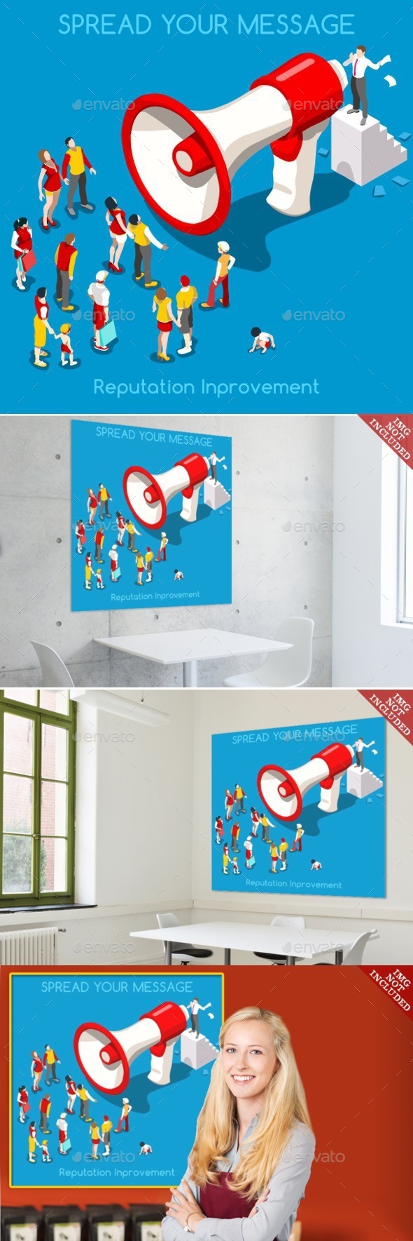 Social Promotion Concept Isometric - People Characters