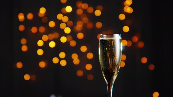 Champagne and Golden Blurred Bokeh