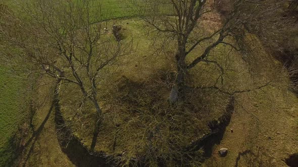 Aerial Of A Neolithic Age Tomb, Passage Grave