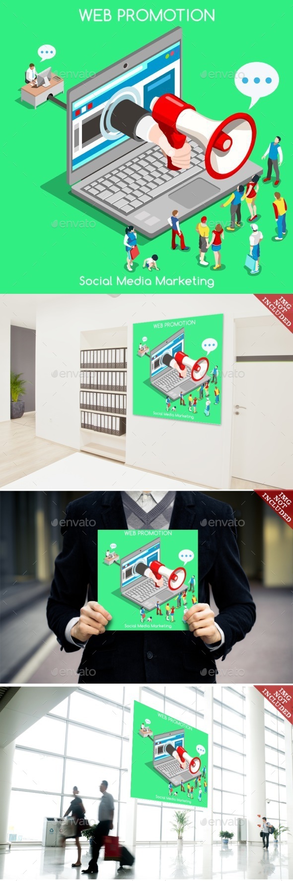 Marketing Concept Isometric Marketing Concept Isometric