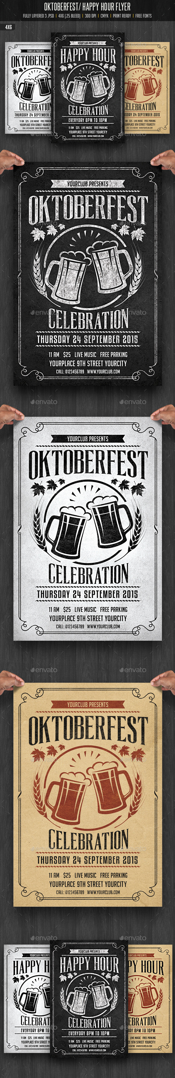 Oktobefest Happy Hour Flyer Oktobefest Happy Hour Flyer