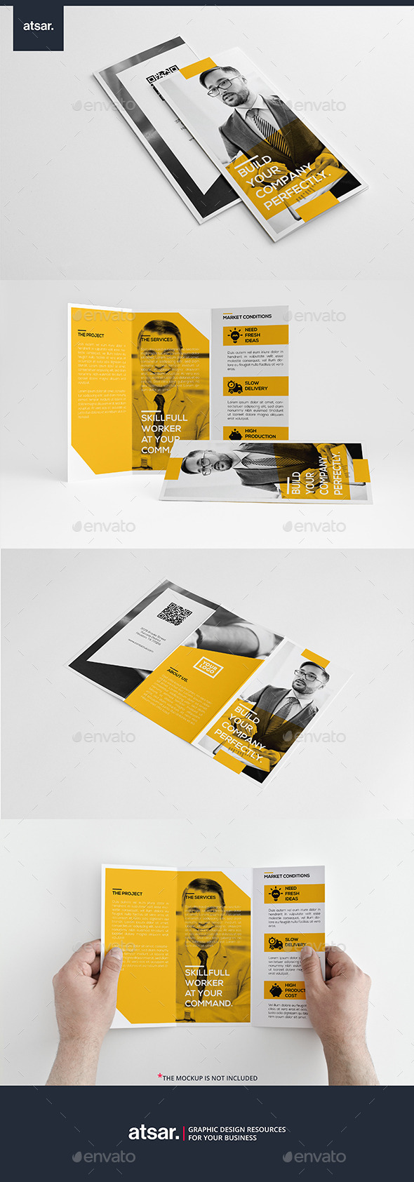 Yellow Simple Trifold - Corporate Brochures