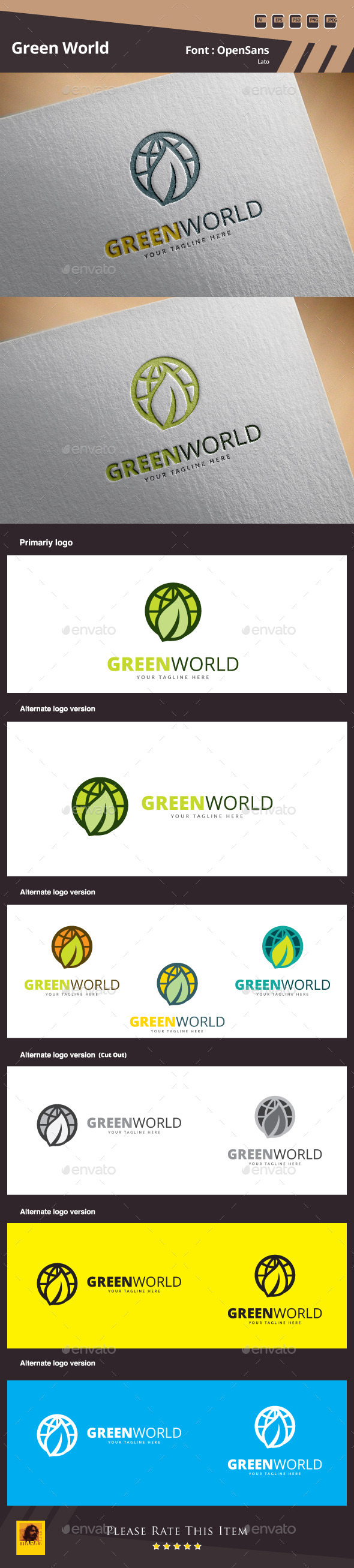 Green World Logo Template Green World Logo Template