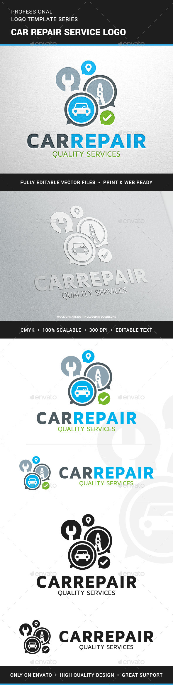 Car Repair Service Logo Template - Objects Logo Templates