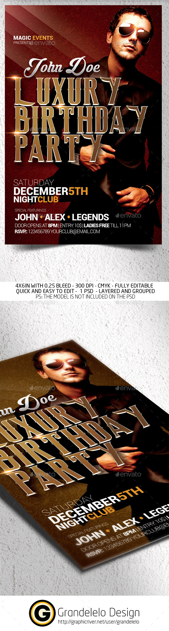 The Luxury Birthday Party Flyer Template - Clubs & Parties Events