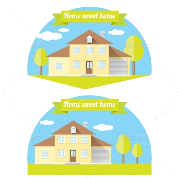 Vector House Illustration Home Sweet Home