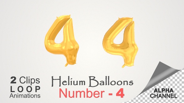 Celebration Helium Balloons With Number – 4