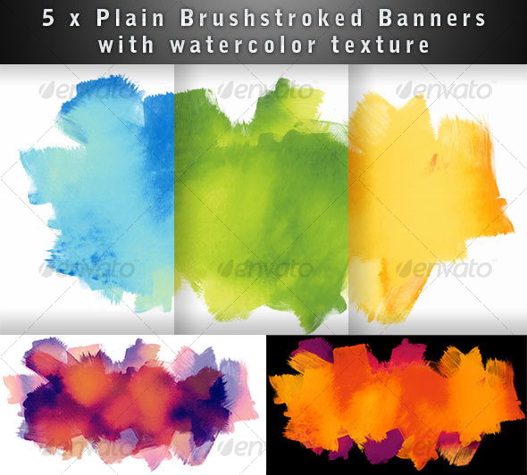 Brushed Watercolor Textured Banner - Backgrounds Decorative