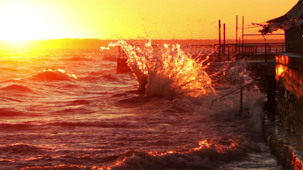 Autumn Surf at Sunset alt