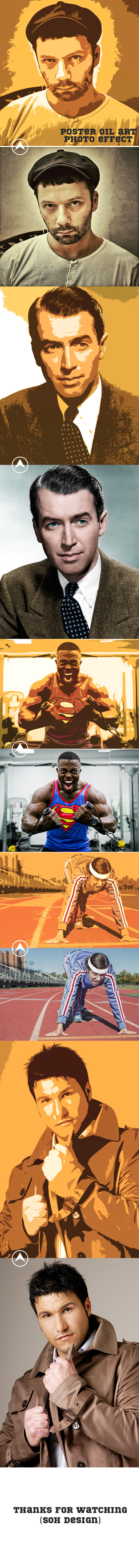 Poster oil art photo effect - Photo Effects Actions