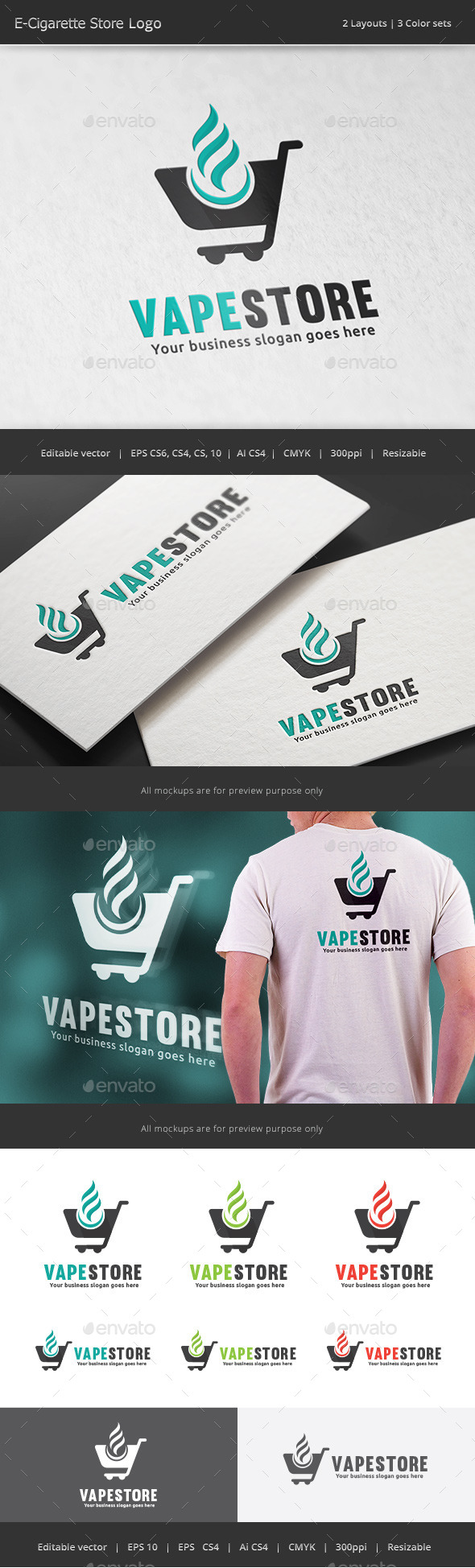Electronic Cigarette Store Logo - Objects Logo Templates
