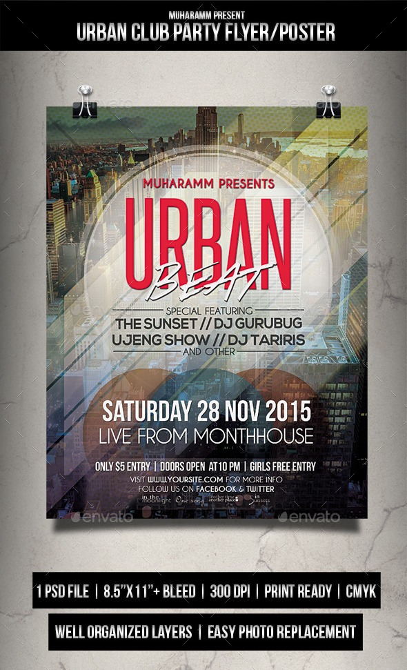 Urban Club Party Flyer Poster Urban Club Party Flyer Poster