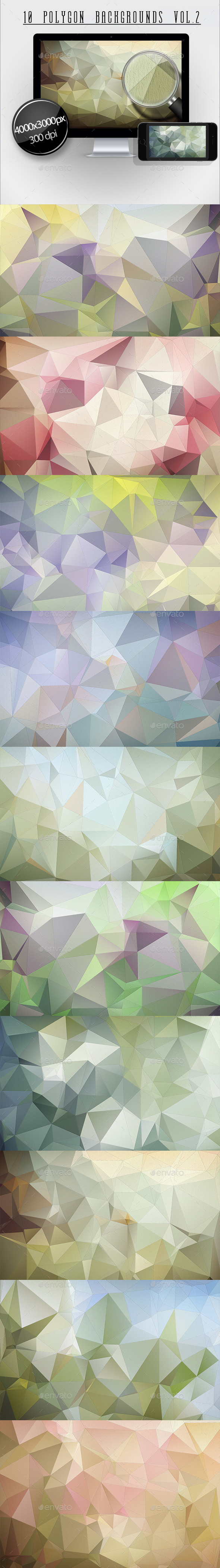 10 Polygon Backgrounds Vol.2 10 Polygon Backgrounds Vol.2