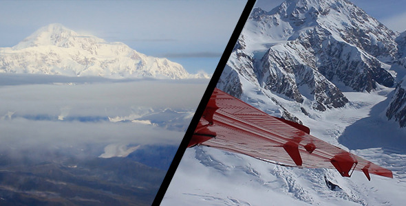 Two Views of Denali from a Plane