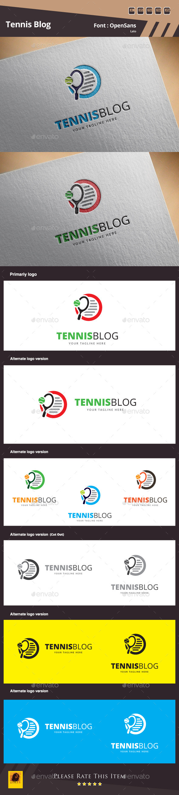 Tennis Blog Logo Template Tennis Blog Logo Template