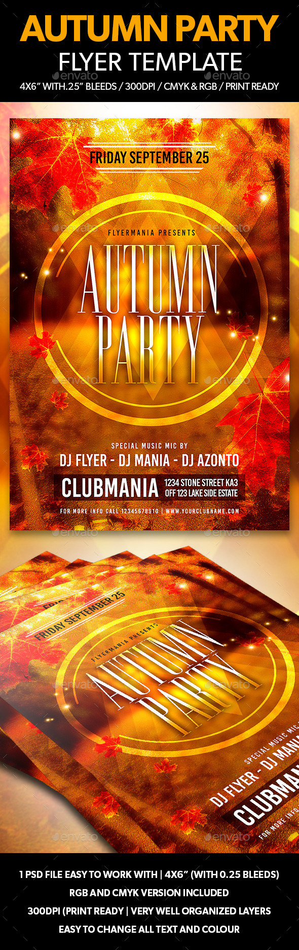 Autumn Party flyer Template Autumn Party flyer Template