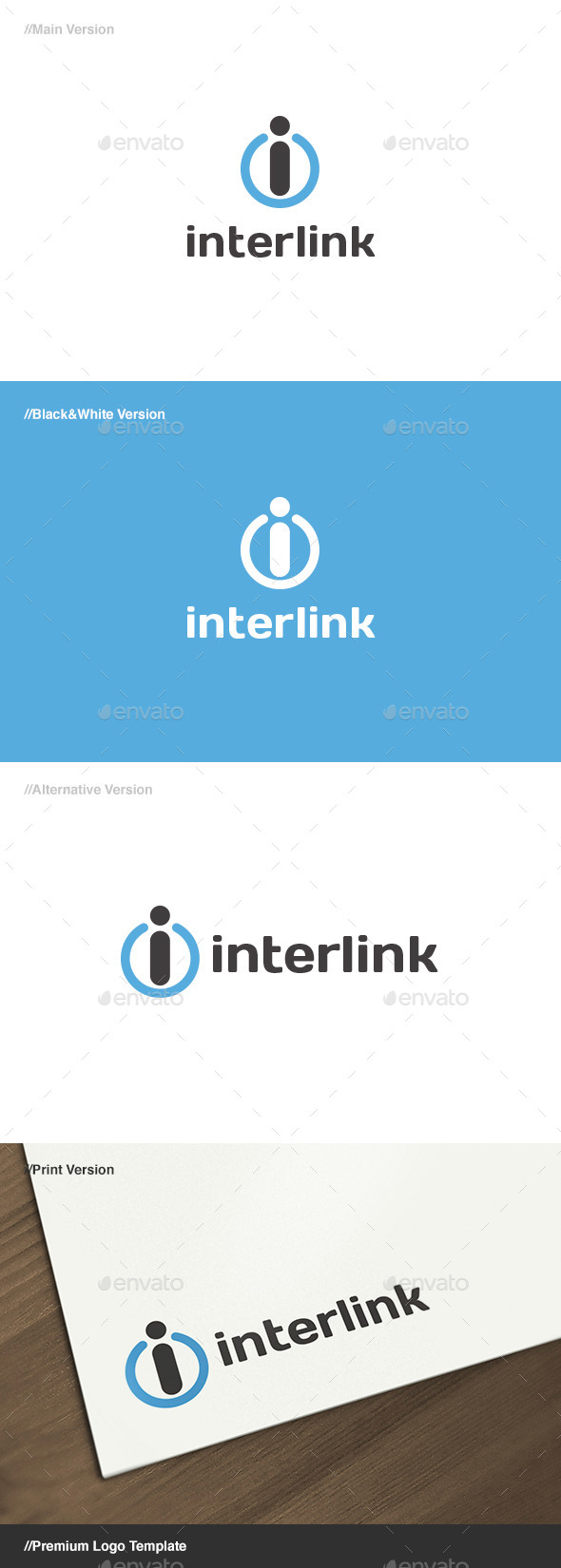 Interlink - Letter i Logo - Letters Logo Templates