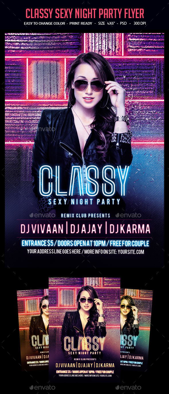Classy Sexy Night Party Flyer - Clubs & Parties Events