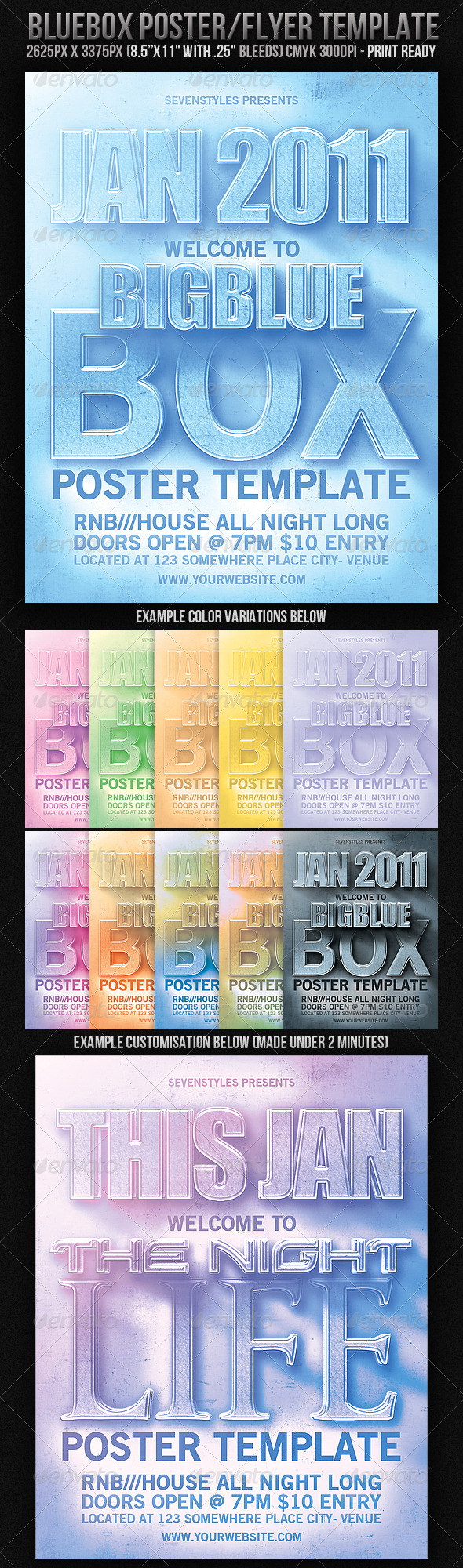 BlueBox Poster/Flyer Template - Clubs & Parties Events