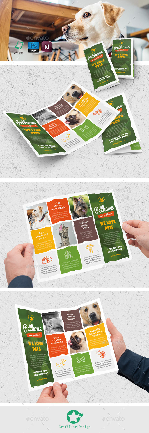 Pet Shop Tri-Fold Templates - Brochures Print Templates