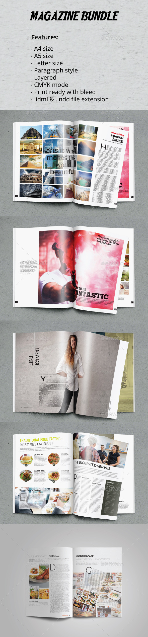 A4 A5 Letter Magazine Bundle Vol.2 - Magazines Print Templates