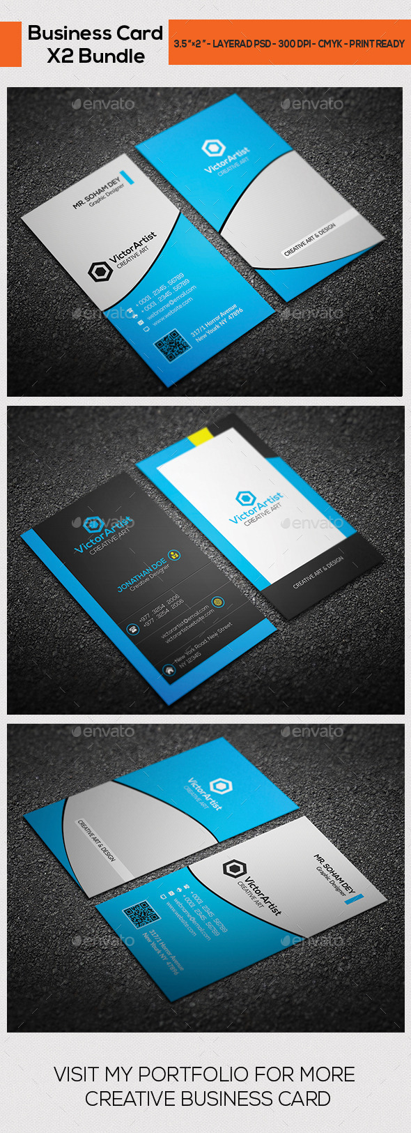 X2 Creative Business Card Bundle 03 - Corporate Business Cards
