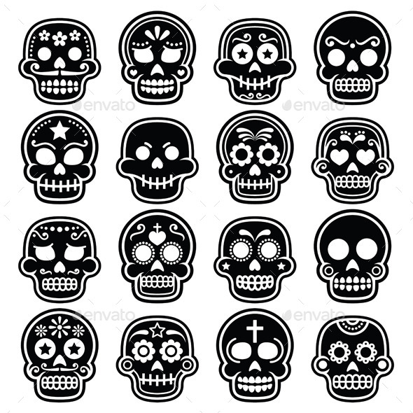 Halloween Mexican Sugar Skull Dia de los Muertos Halloween Mexican Sugar Skull Dia de los Muertos