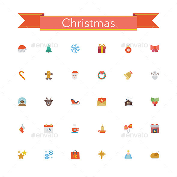 Christmas Flat Icons Christmas Flat Icons