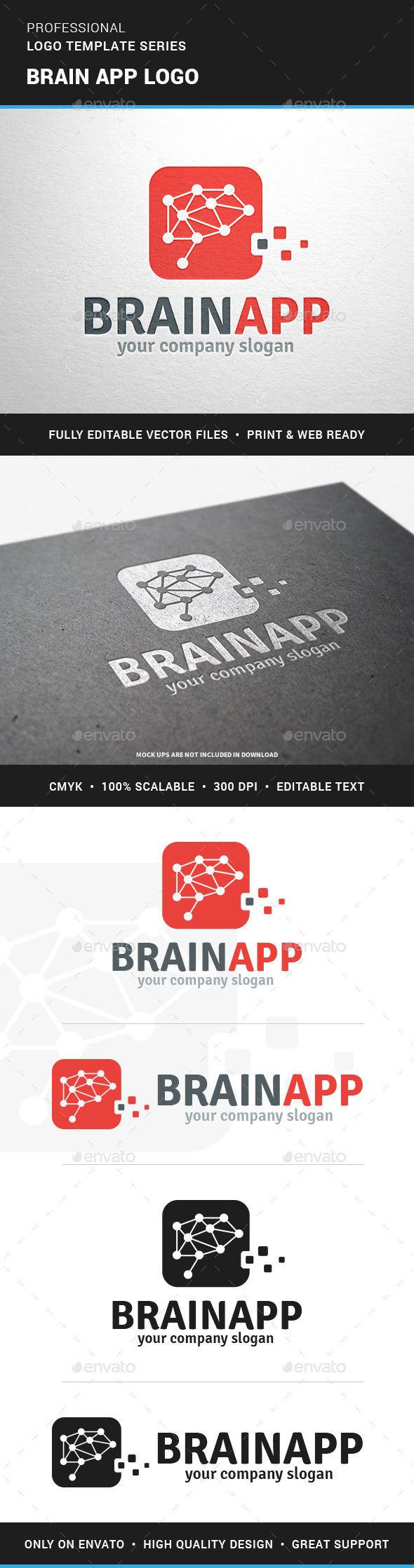 Brain App Logo Template - Symbols Logo Templates