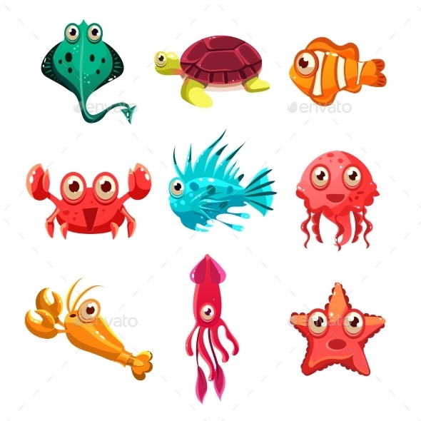 Many Species of Fish and Marine Animal Life Many Species of Fish and Marine Animal Life