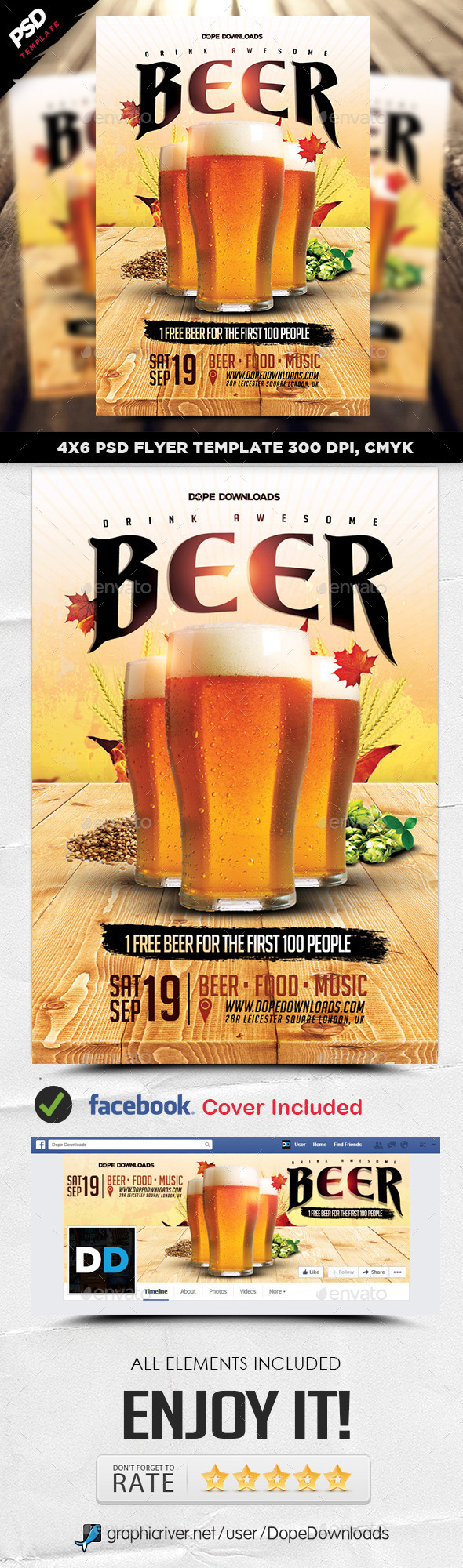 Drink Beer Flyer Template - Events Flyers