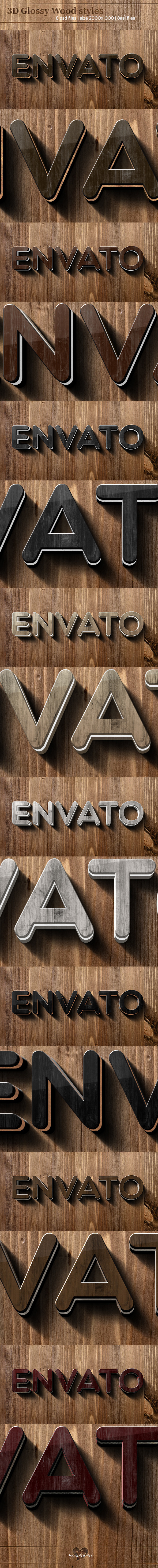 Glossy Wood 3D Style Glossy Wood 3D Style