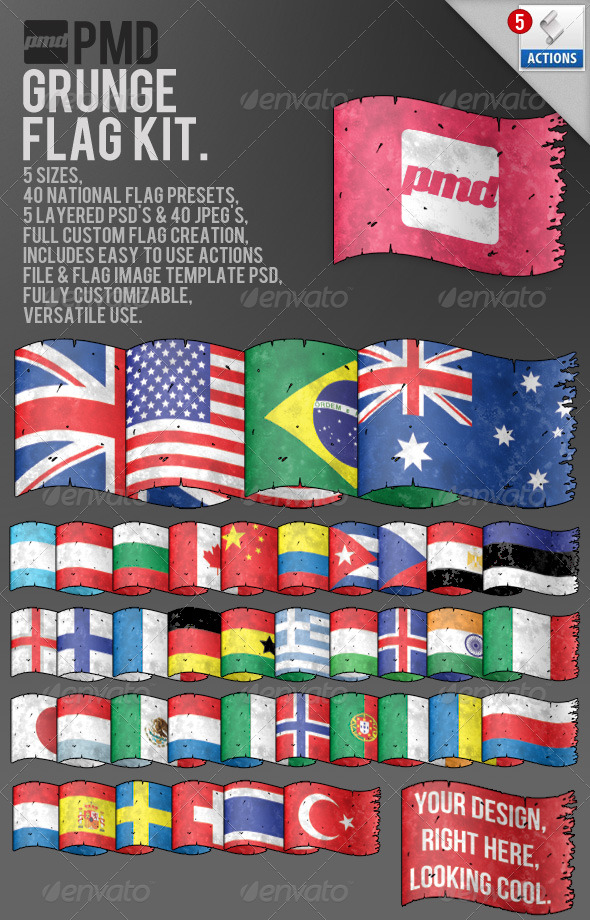 Grunge Flag Kit - Miscellaneous Graphics