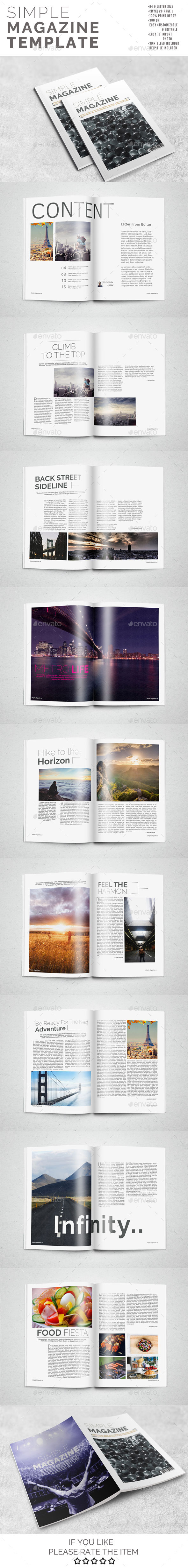Simple Magazine Template - Magazines Print Templates