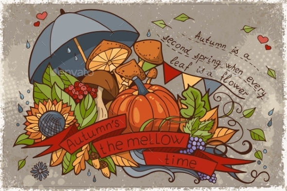 Illustration To The Autumn Season Of Doodles Illustration To The Autumn Season Of Doodles