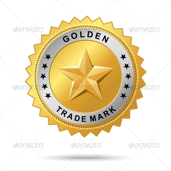 Golden trade mark label - Decorative Symbols Decorative