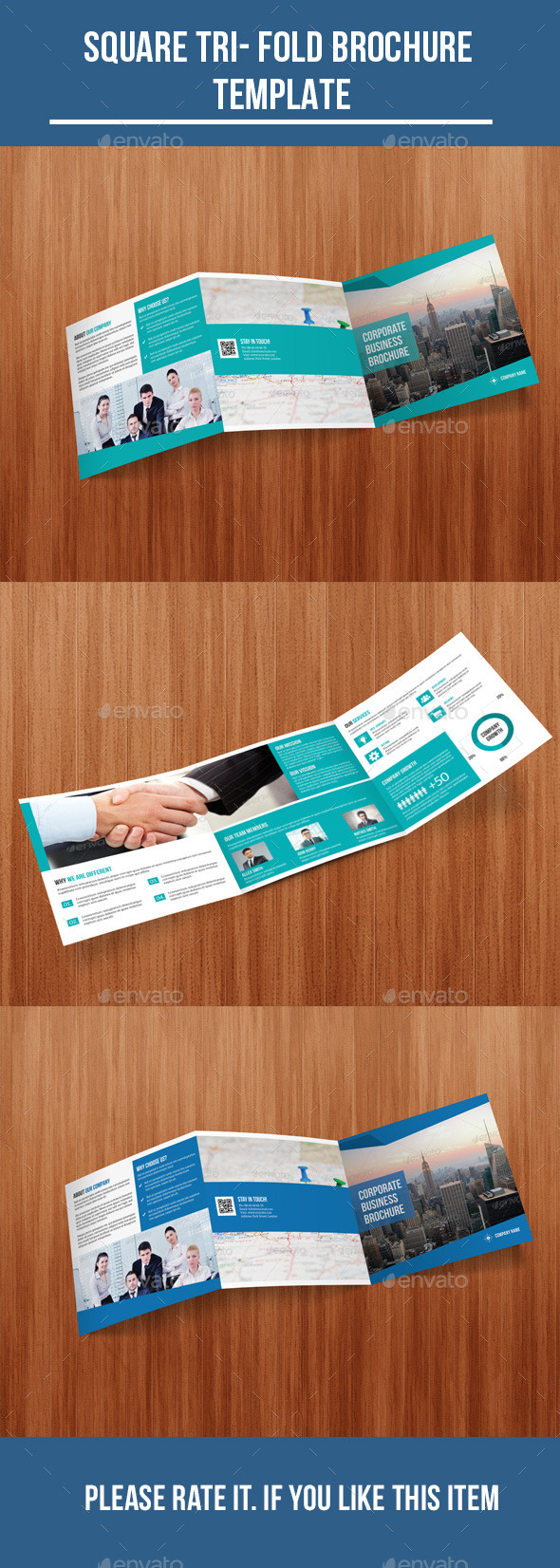 Square Tri- Fold Corporate Brochure - Corporate Brochures