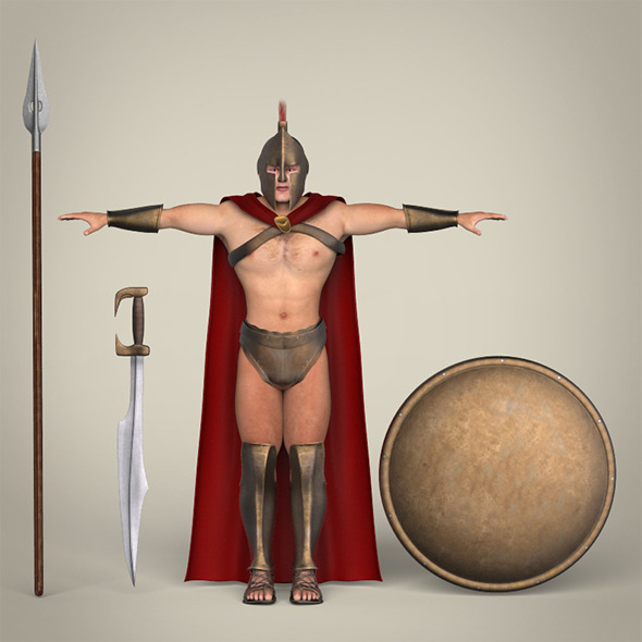 Realistic Spartan Warrior - 3Docean 12786768
