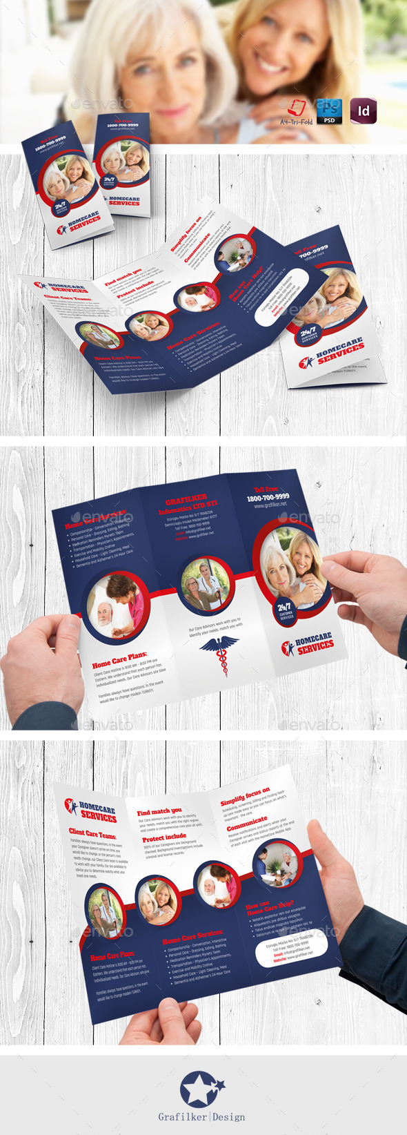 Home Care Tri-Fold Templates - Brochures Print Templates