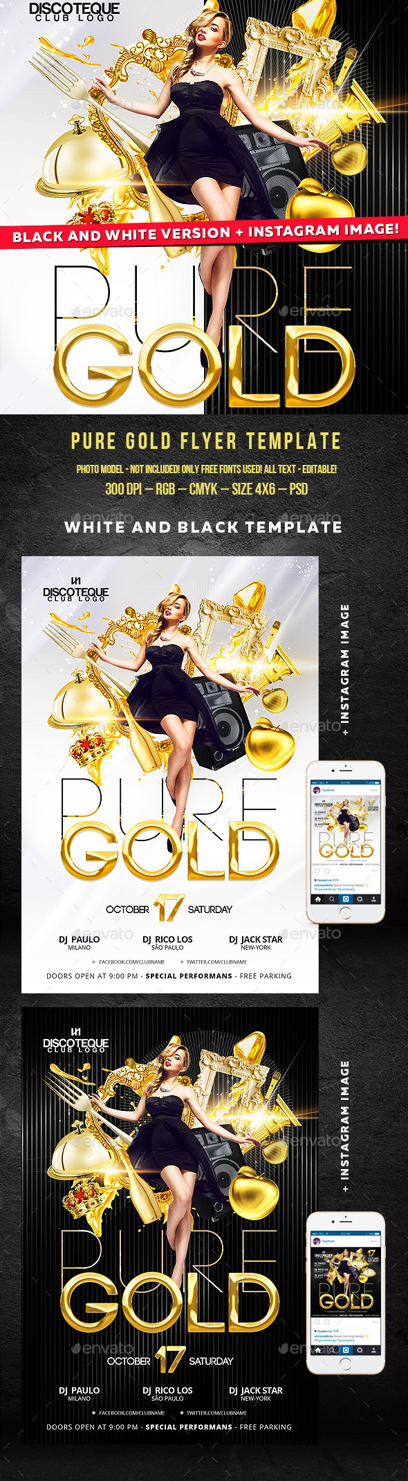 Gold Flyer - Clubs & Parties Events