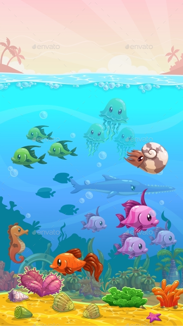 Free Underwater Cartoon Background » Fixride.com