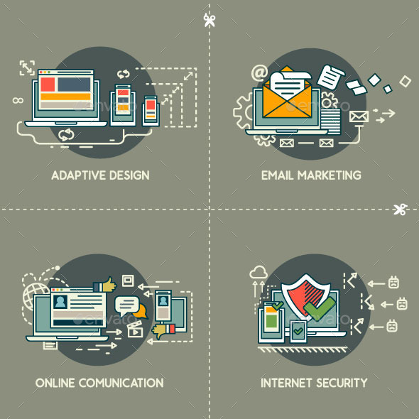 E-Marketing,Adaptive Design,Comunication,Security - Web Technology